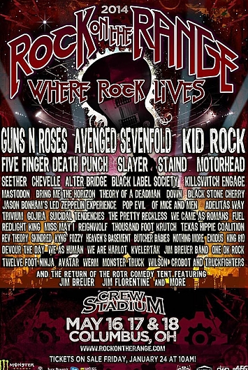 Rock On The Range 2014 Columbus Poster - Line-Up & Bands