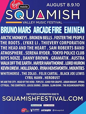 Live At Squamish 2014 Squamish Poster - Line-Up & Bands