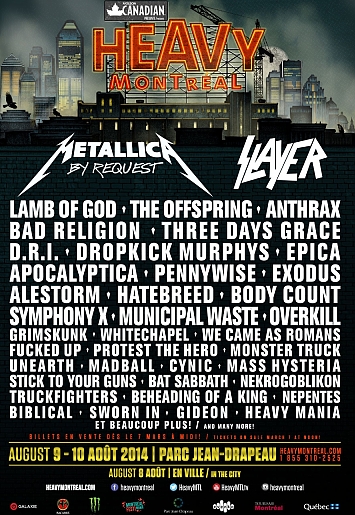Heavy MTL 2014 Montreal Poster - Line-Up & Bands