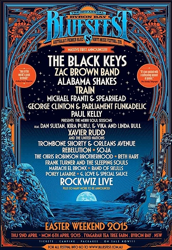 Bluesfest 2015 Byron Bay Poster - Line-Up & Bands