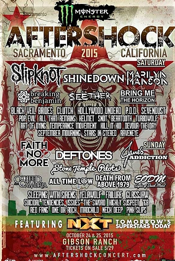 Aftershock 2015 Sacramento, CA Poster - Line-Up & Bands