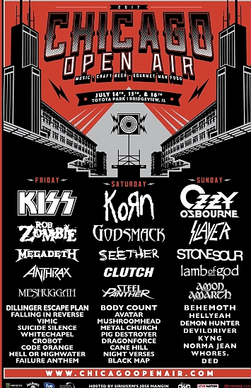 Chicago Open Air 2017 Chicago Poster - Line-Up & Bands