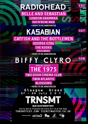 TRNSMT Festival 2017 Glasgow Poster - Line-Up & Bands