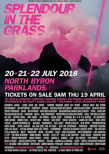 Splendour In The Grass 2018 Byron Bay Poster - Line-Up & Bands