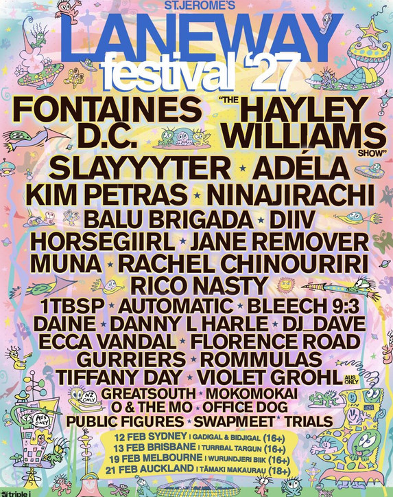 Laneway 2027 Sydney Poster - Line-Up & Bands