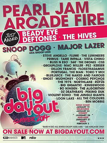 Big Day Out 2014 Sydney Poster - Line-Up & Bands
