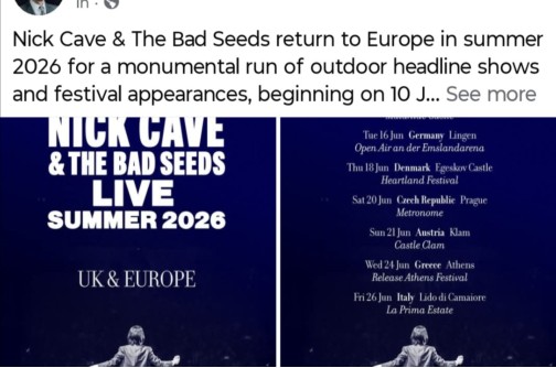 Nick Cave & The Bad Seeds: Europa-Tour 2026 geleakt - alle Termine! Festivals und Österreich-Konzert bei Clam Live