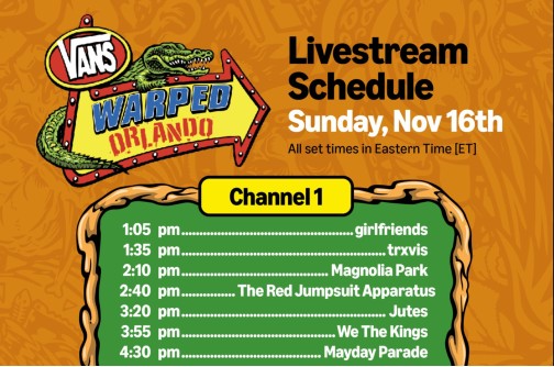 Ab jetzt durch die Nacht: Vans Warped Tour Livestream mit ADTR, All Time Low uvm