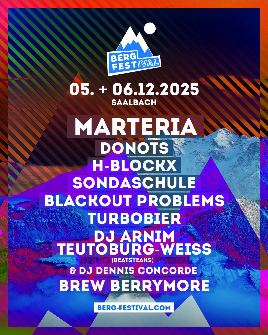 bergfestival 2025 saalbach line-up marteria donots