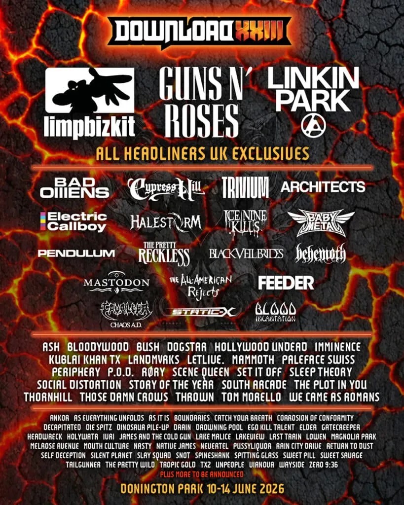 Line Up Download Festival 2026 Poster