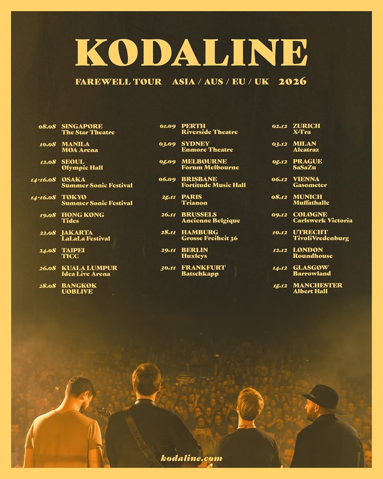 abschiedstour kodaline european-tour-2026 vienna-munich-london-zurich-utrecht