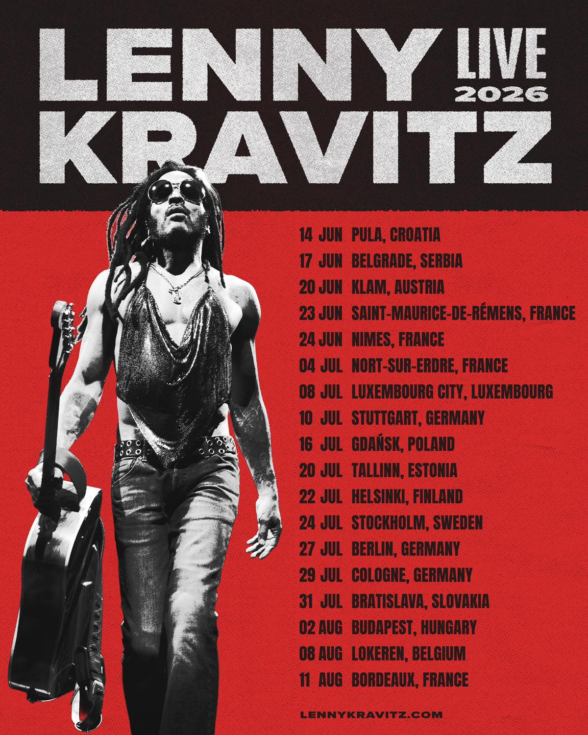 Lenny Kravitz Tour 2026, Burg Clam