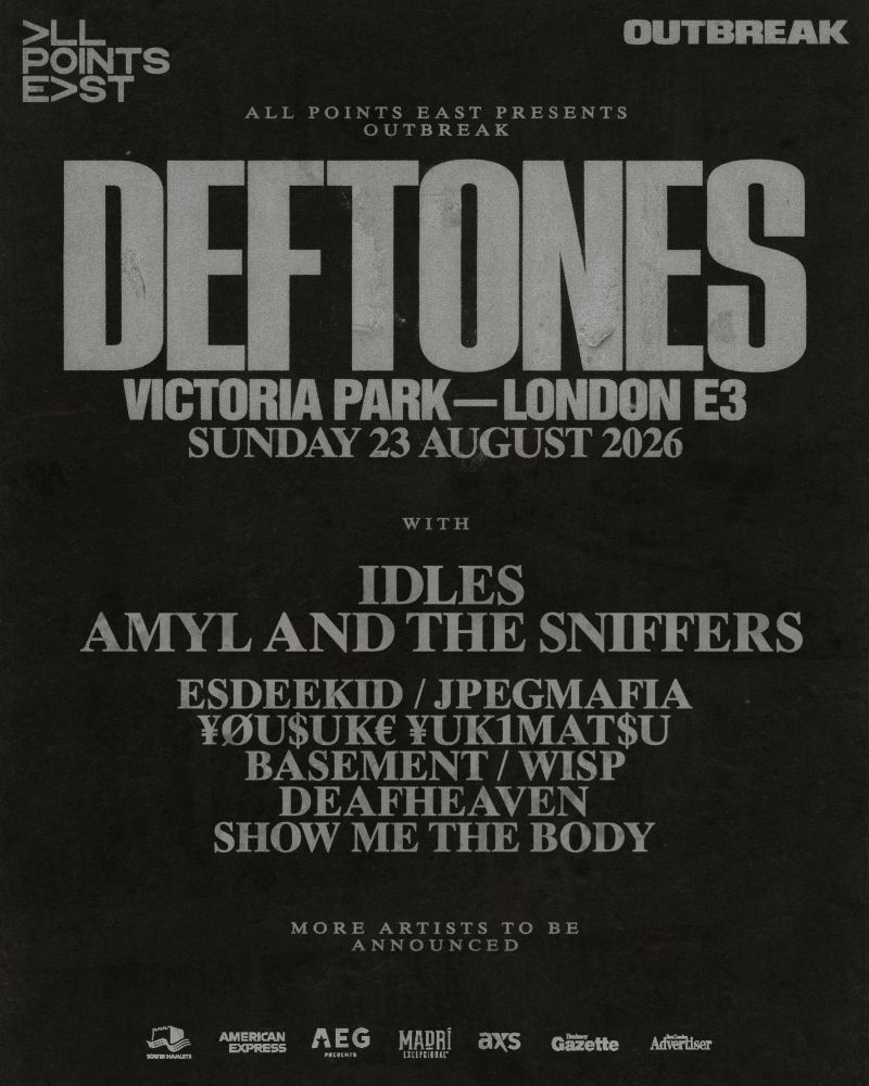 Outbreak Festival London 2026 Deftones Line Up Poster