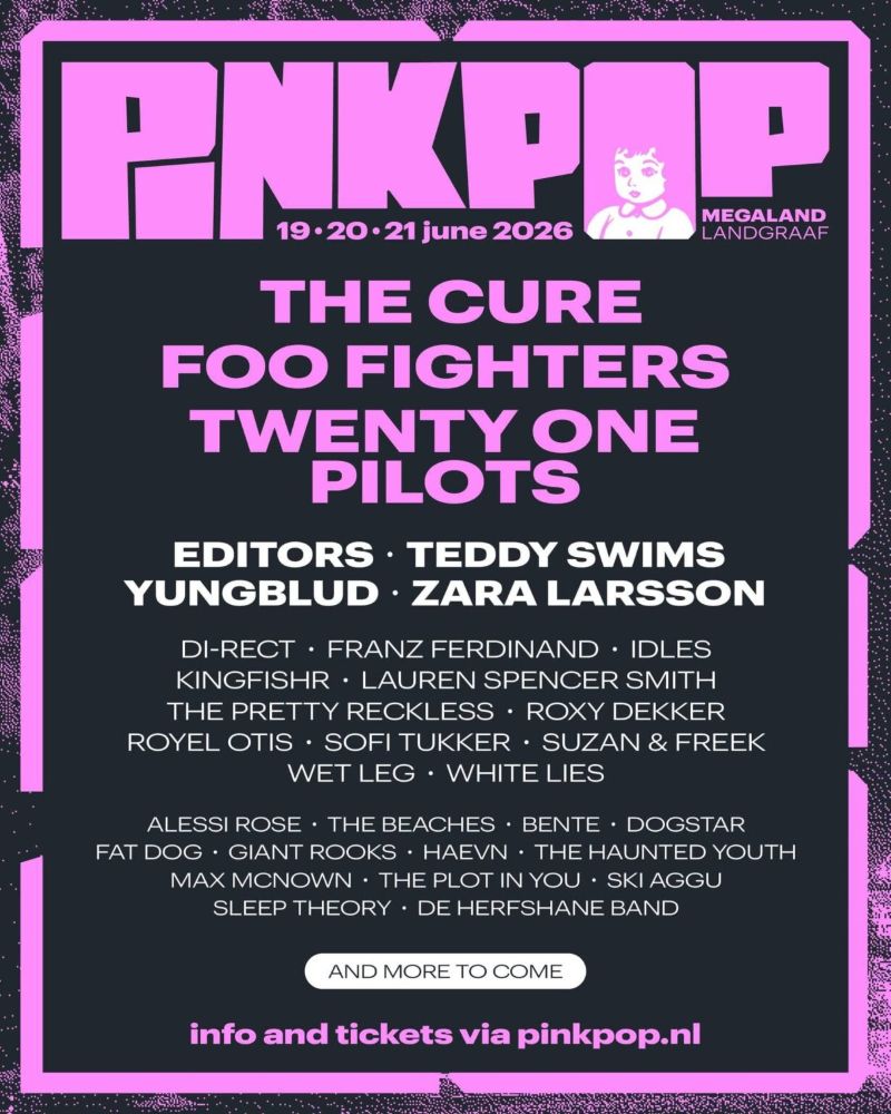 Pinkpop 2026 Poster Line-Up